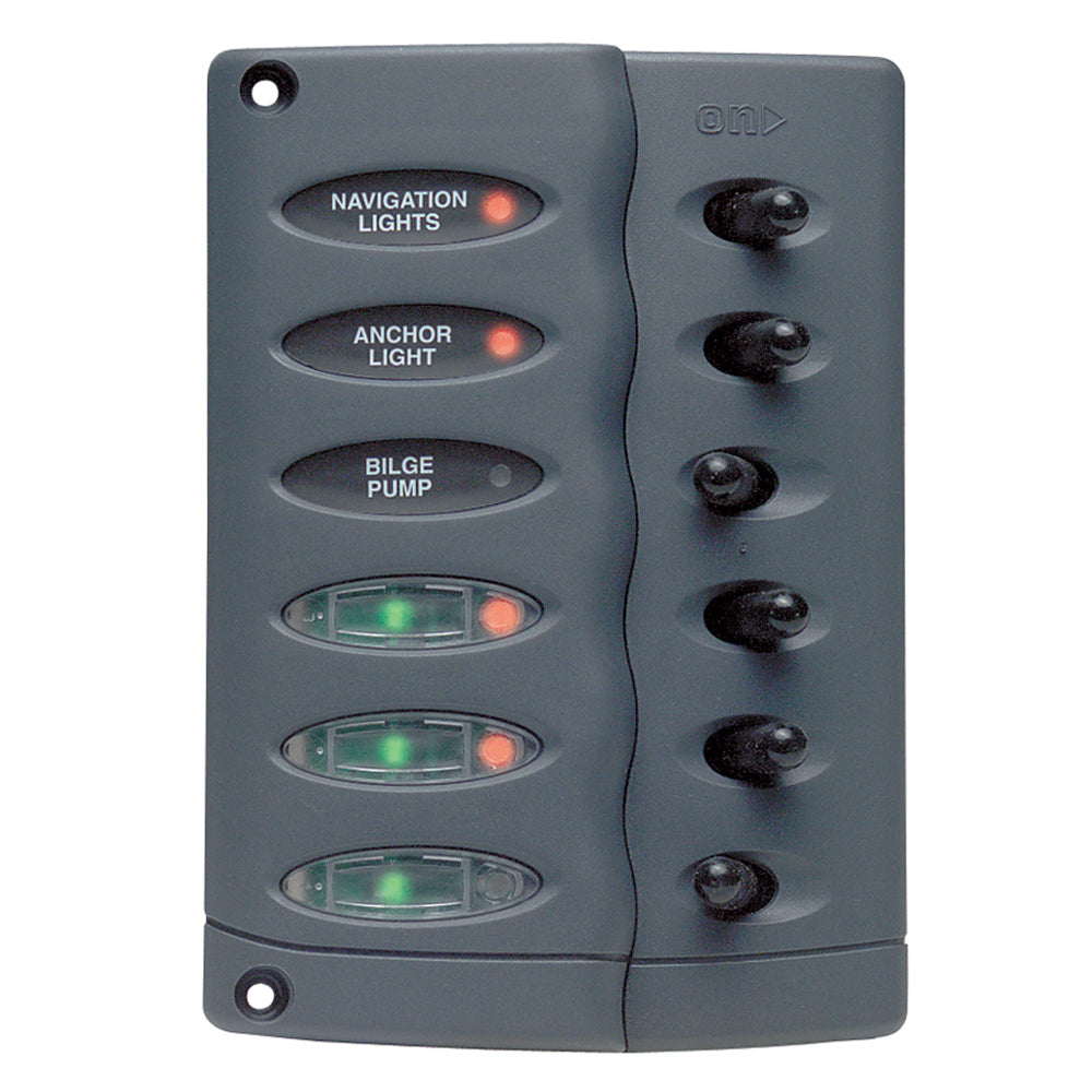 Marinco Contour Switch Panel - Waterproof 6 Way - CSP6