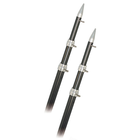 Rupp 15' Fixed Carbon Fiber Outrigger Poles 1.5" - Silver - A0-1500-CF