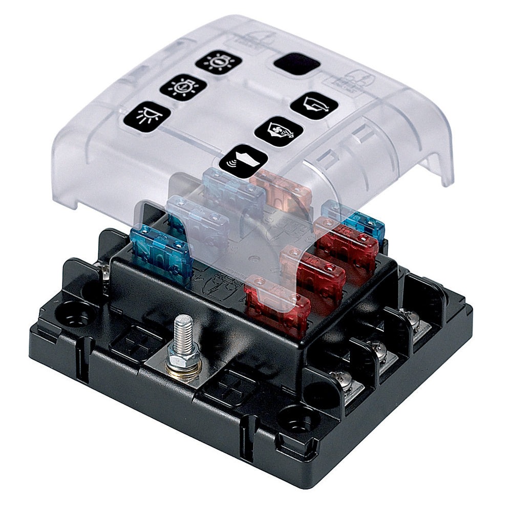 BEP ATC Six Way Fuse Holder & Screw Terminals w/Cover & Link - ATC-6W