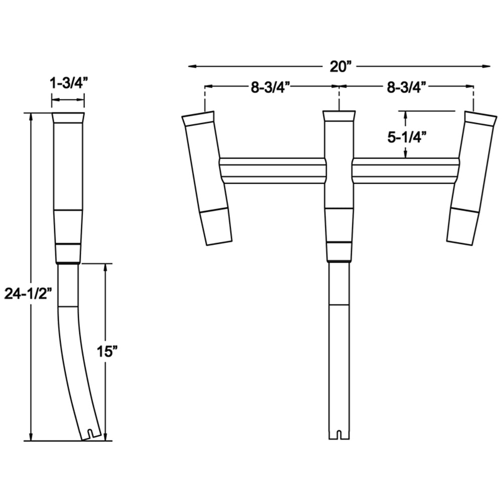 TACO Kite Fishing 3-Rod Cluster - F31-0770BSA-1