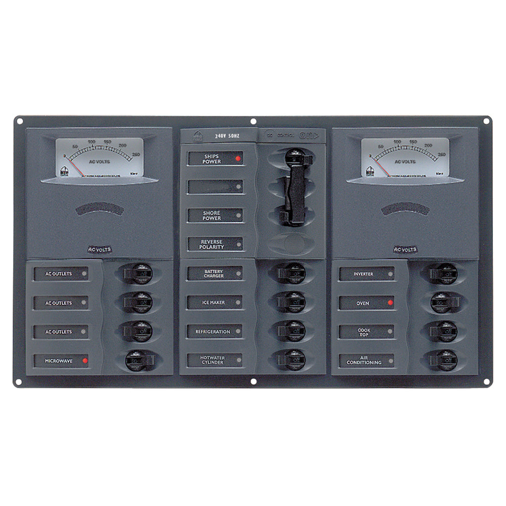 BEP AC Circuit Breaker Panel w/Analog Meters, 2SP 1DP AC120V - 900-ACM2-AM-110