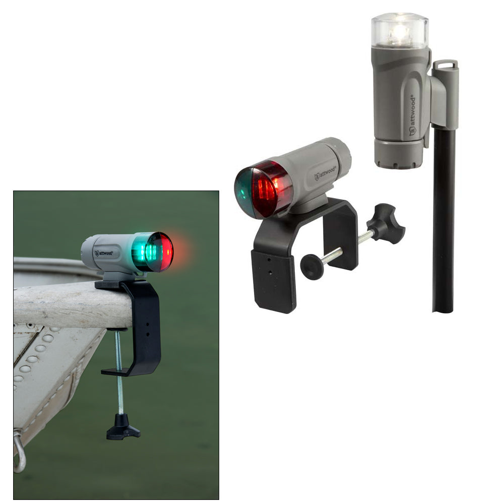 Attwood PaddleSport Portable Navigation Light Kit - C-Clamp, Screw Down or Adhesive Pad - Gray - 14194-7