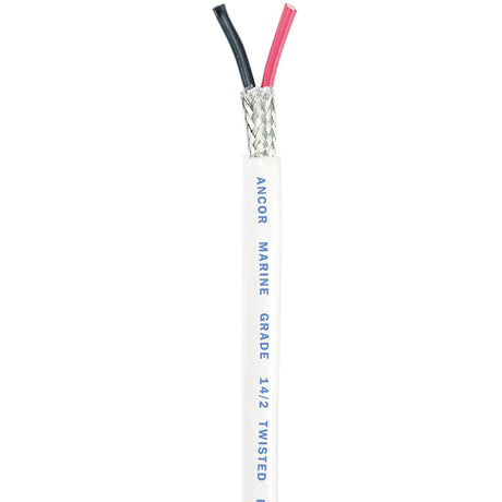 Ancor Twisted Pair w/Shield - 14/2 AWG - Round - Red/Black - 100' - 141410