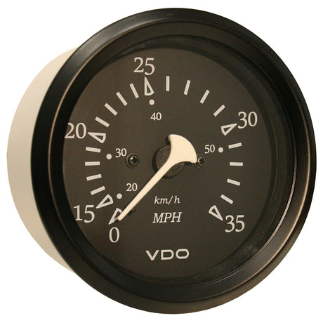 VDO Allentare Black 35MPH 3-3/8" (85mm) Pitot Speedometer - Black Bezel - 260-11796