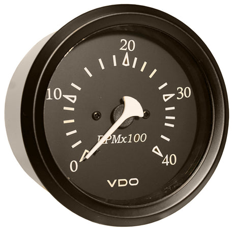 VDO Allentare Black 4000RPM 3-3/8" (85mm) Diesel Tachometer (Alternator) - 12V - Black Bezel - 333-11797