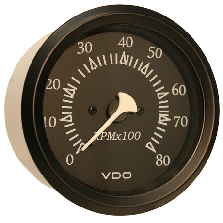 VDO Allentare Black 8000RPM 3-3/8" (85mm) Outboard Tachometer - 12V - Black Bezel - 333-11799