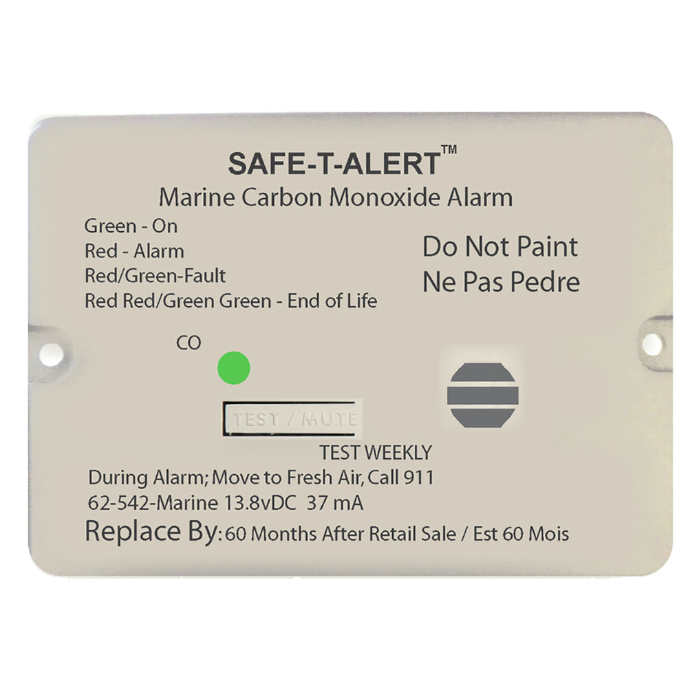 Safe-T-Alert 62 Series Carbon Monoxide Alarm - 12V - 62-542-Marine - Flush Mount - White - 62-542-MARINE