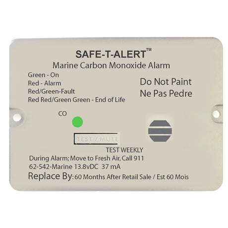 Safe-T-Alert 62 Series Carbon Monoxide Alarm with Relay - 12V - 62-542-Marine-RLY-NC - Flush Mount - White - 62-542-MARINE-RLY-NC