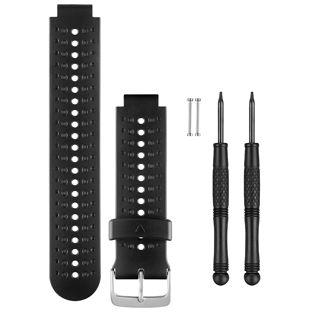 Garmin Replacement Watch Bands - Black & Gray Silicone - 010-11251-86