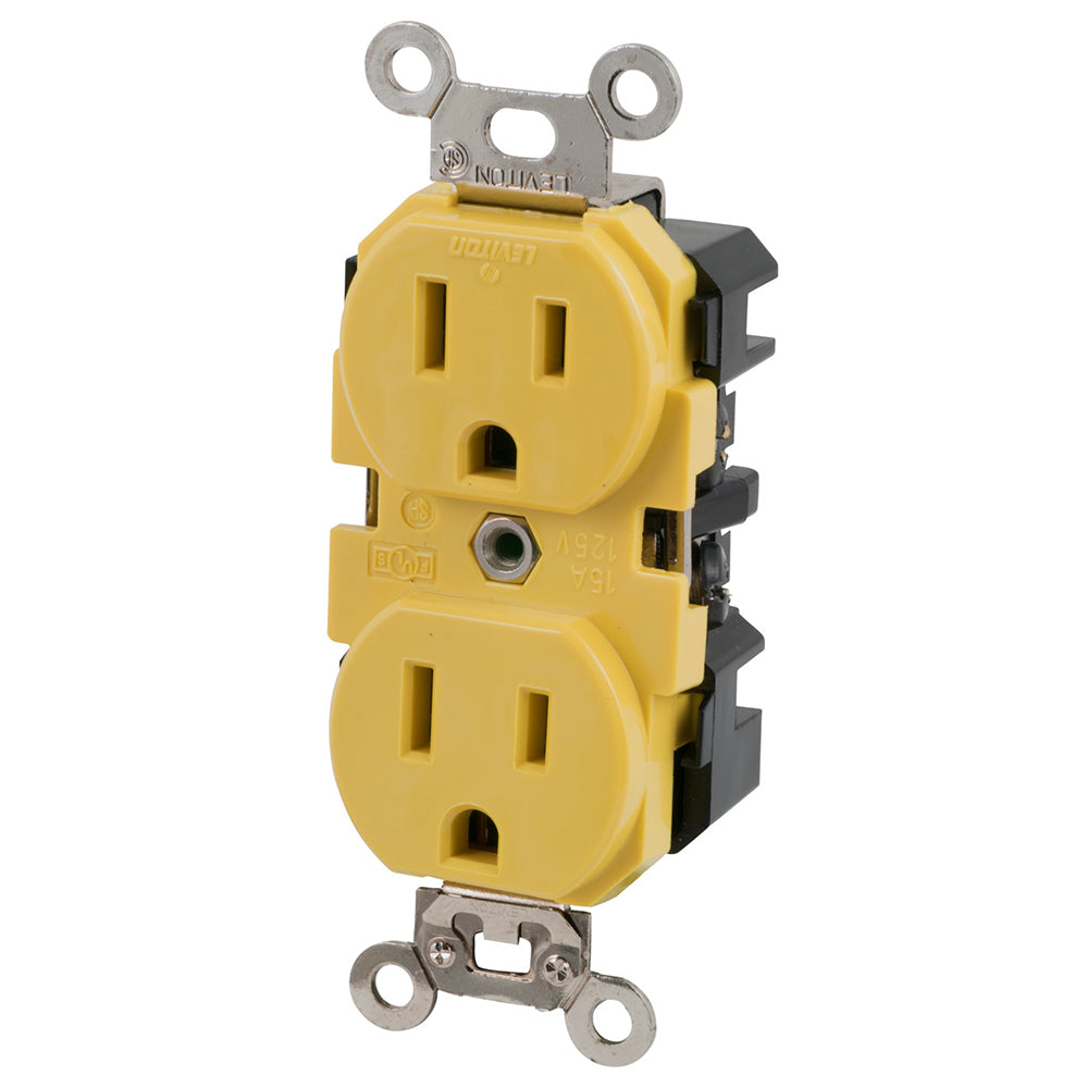 Marinco 15A 125V Yellow Duplex Straight Blade Receptacle - 5262CRR