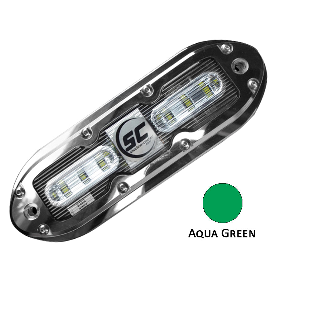 Shadow-Caster SCM-6 LED Underwater Light w/20' Cable - 316 SS Housing - Aqua Green - SCM-6-AG-20