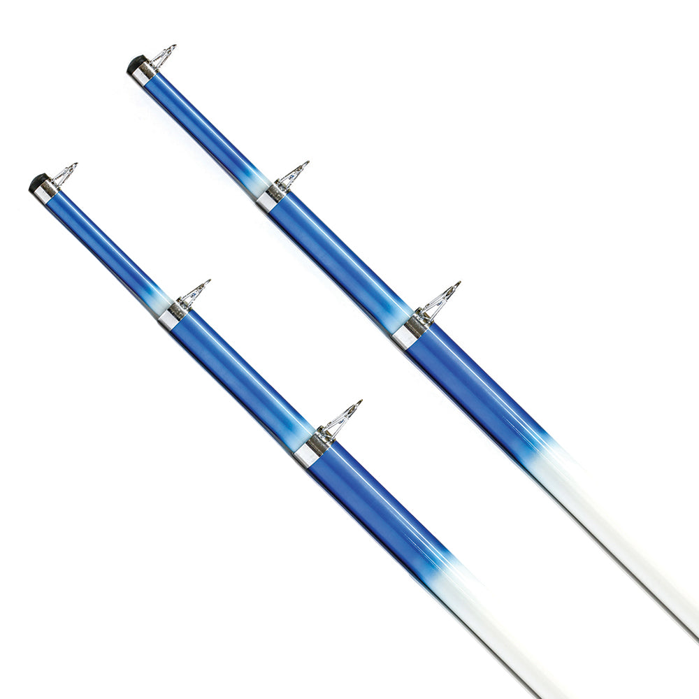Tigress 15' Telescoping Fiberglass Outrigger Poles - 1-1/8" O.D. - White/Blue - 88200
