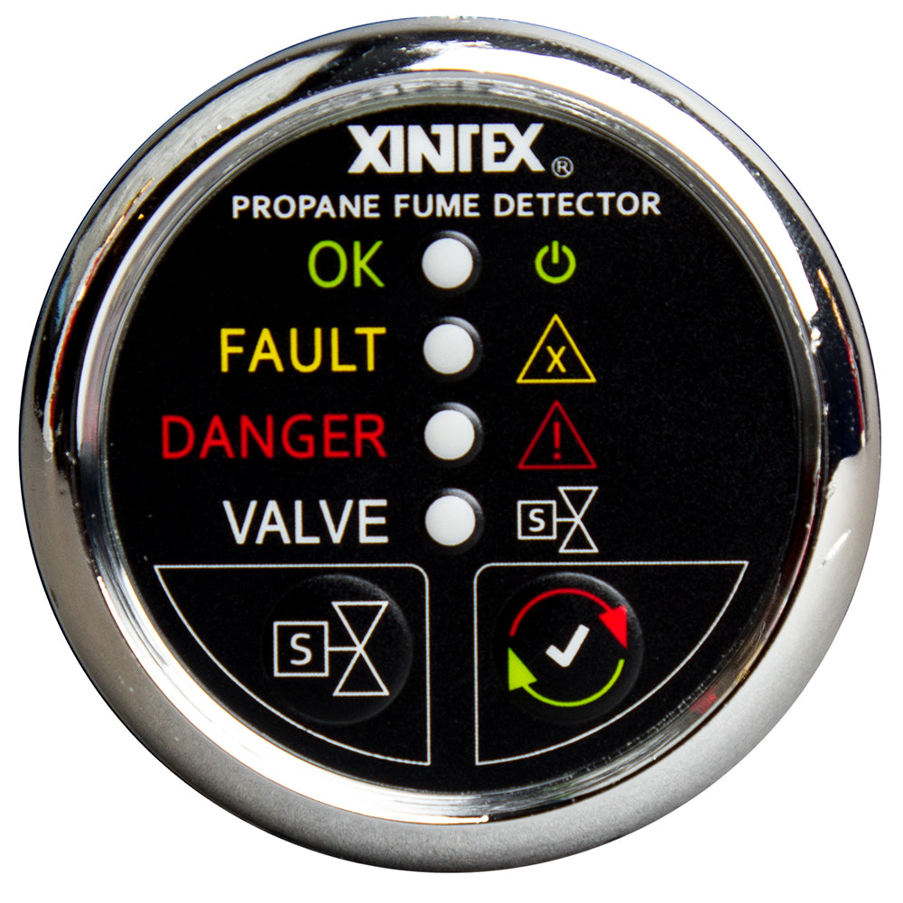 Xintex Xintex Propane Fume Detector w/Plastic Sensor & Solenoid Valve - Chrome Bezel Display - P-1CS-R