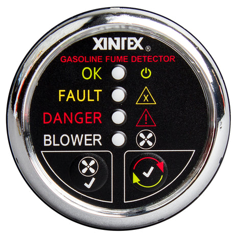 Xintex Gasoline Fume Detector & Blower Control w/Plastic Sensor - Chrome Bezel Display - G-1CB-R