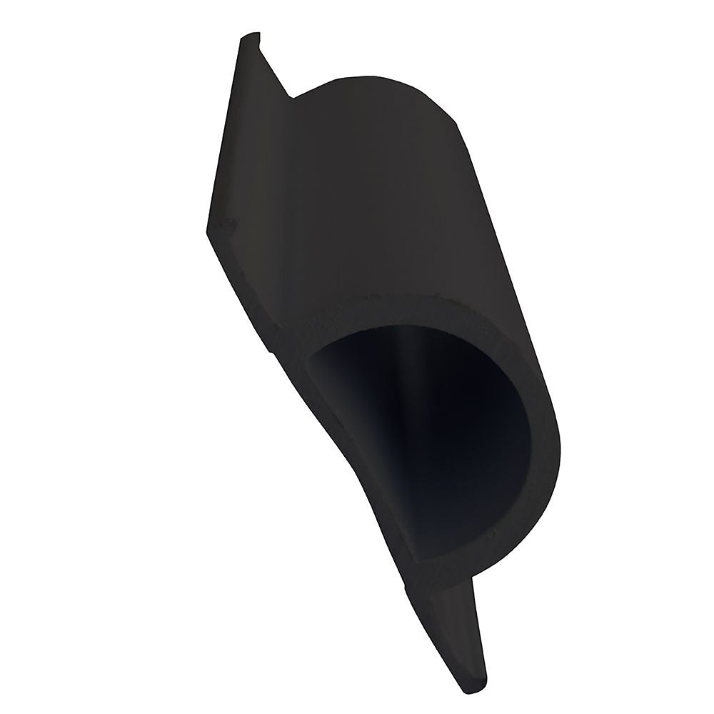 Dock Edge Standard "D" PVC Profile - 16' Roll - Black - 1193-F