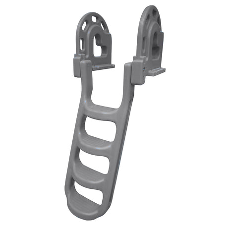 Dock Edge Stand-Off Flip-Up Polyethylene Roto Molded 4-Step Dock Ladder - Grey - 2084-F