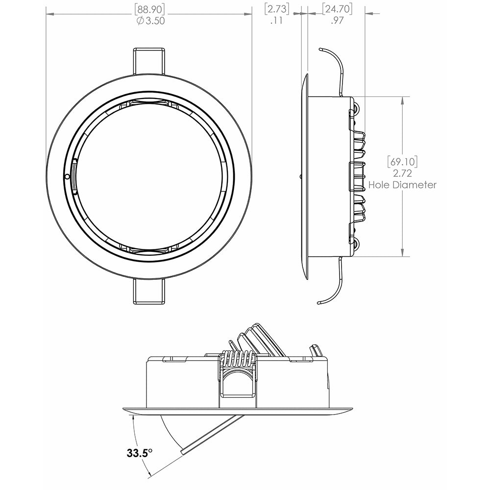 Lumitec Mirage Positionable Down Light - Spectrum RGBW Dimming - Polished Bezel - 115117