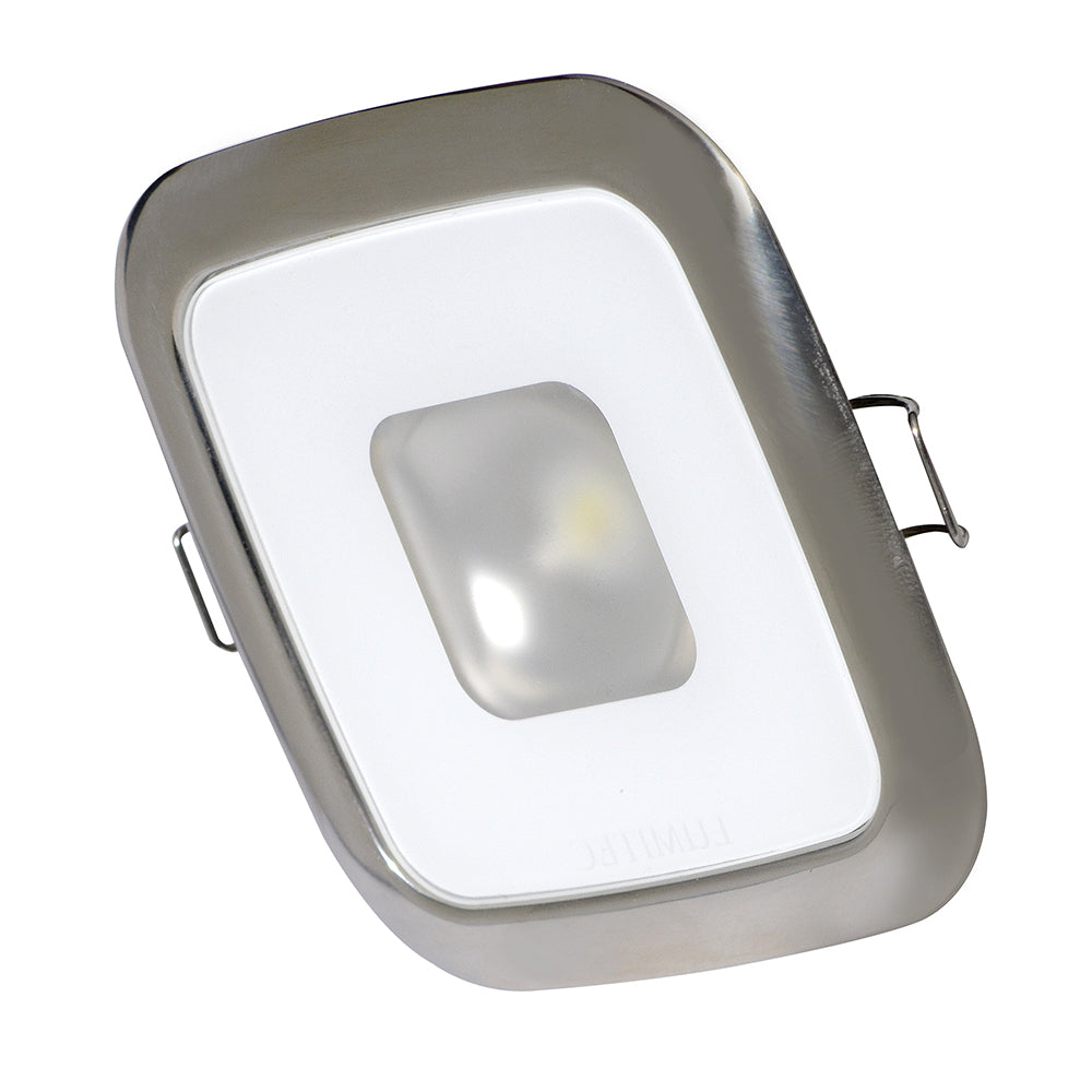 Lumitec Square Mirage Down Light - White Dimming, Red/Blue Non-Dimming - Polished Bezel - 116118