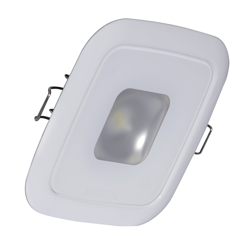 Lumitec Square Mirage Down Light - White Dimming, Red/Blue Non-Dimming - White Bezel - 116128