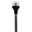 Attwood LightArmor Plug-In All-Around Light - 12" Aluminum Pole - Black Vertical Composite Base w/Adapter - 5557-PV12A7