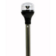 Attwood LightArmor Plug-In All-Around Light - 20" Aluminum Pole - Black Vertical Composite Base w/Adapter - 5551-PA20-7