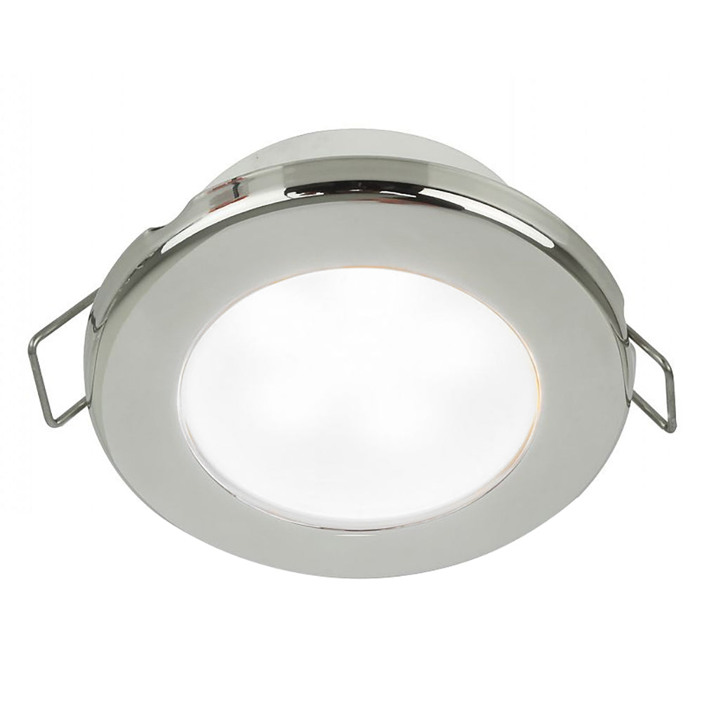 Hella Marine EuroLED 75 3" Round Spring Mount Down Light - White LED - Stainless Steel Rim - 24V - 958110621