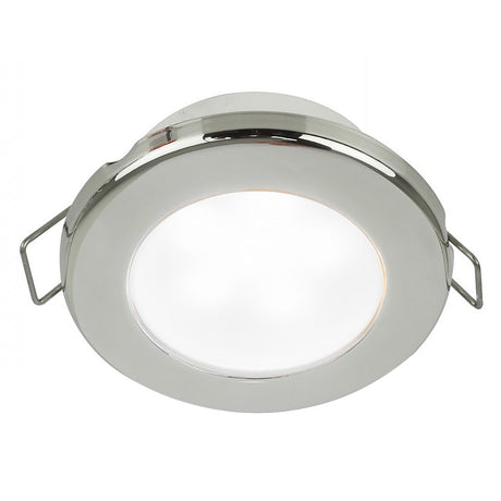 Hella Marine EuroLED 75 3" Round Spring Mount Down Light - White LED - Stainless Steel Rim - 24V - 958110621