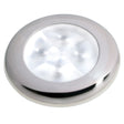 Hella Marine Slim Line LED 'Enhanced Brightness' Round Courtesy Lamp - White LED - Stainless Steel Bezel - 12V - 980500521