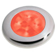 Hella Marine Slim Line LED 'Enhanced Brightness' Round Courtesy Lamp - Red LED - Stainless Steel Bezel - 12V - 980507221