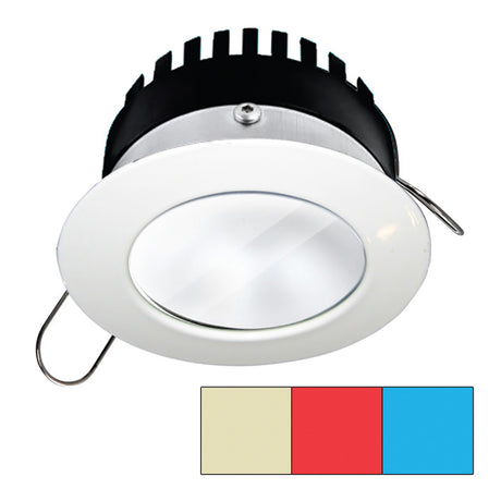 i2Systems Apeiron Pro A503 Tri-Color 3W Round Dimming Light - Warm White/Red/Blue - White Finish - A503-31CBBR-HE