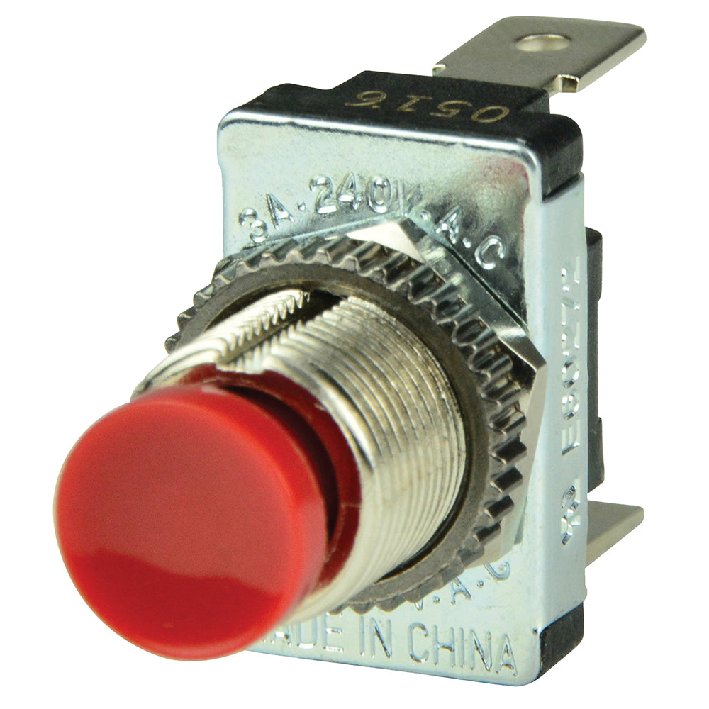 BEP Red SPST Momentary Contact Switch - OFF/(ON) - 1001401