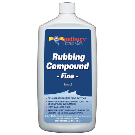 Sudbury Rubbing Compund Fine - Step 2 - 32oz Fluid - 442