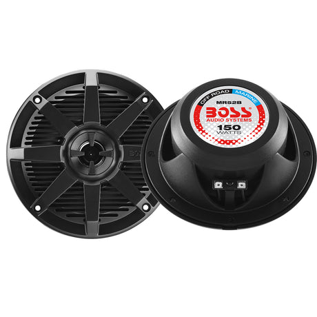 Boss Audio MR52B 5.25" 2-Way 150W Marine Full Range Speaker - Black - Pair - MR52B