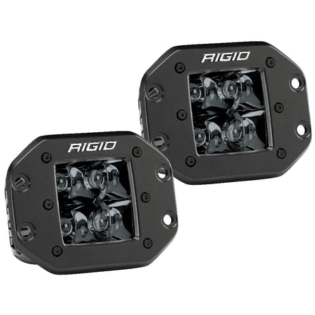 Rigid Industries D-Series PRO Flush Mount - Spot LED - Midnight Edition - Pair - Black - 212213BLK