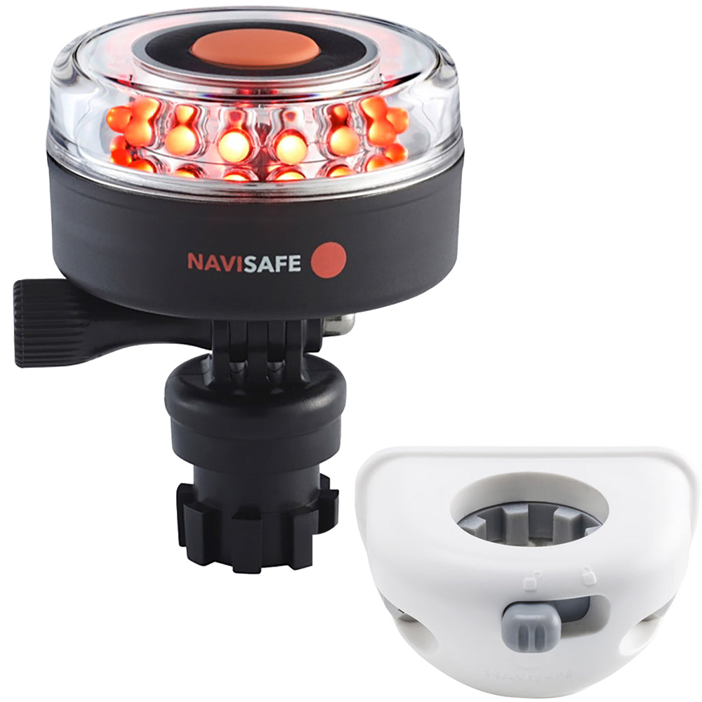 Navisafe Navilight All RED 360&deg; 2NM w/Navimount Base & Vertical Mount - White - 045KIT6