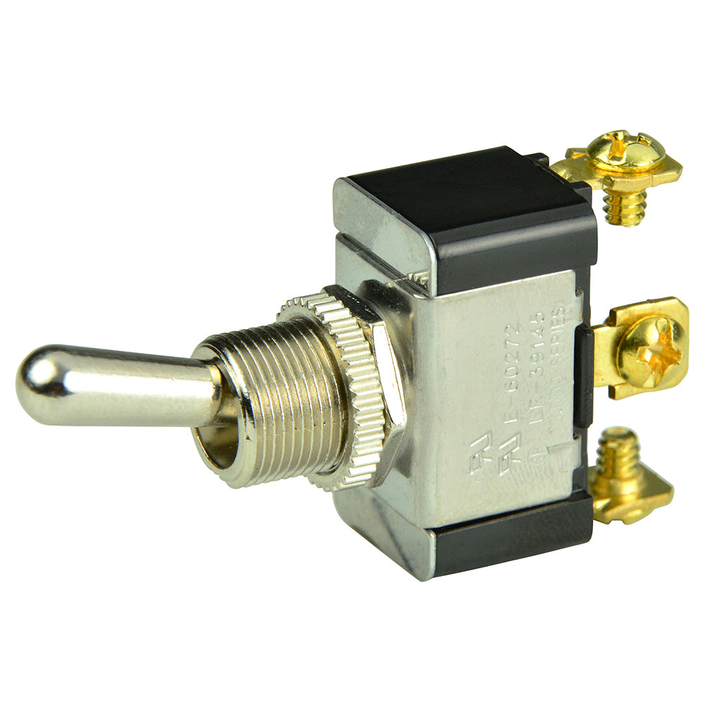 BEP SPDT Chrome Plated Toggle Switch - ON/OFF/(ON) - 1002015