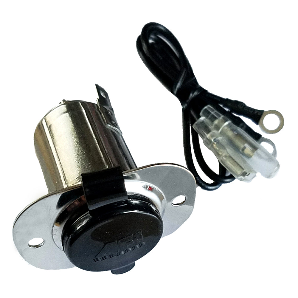 Marinco Stainless Steel 12V Receptacle with Cap - 20036