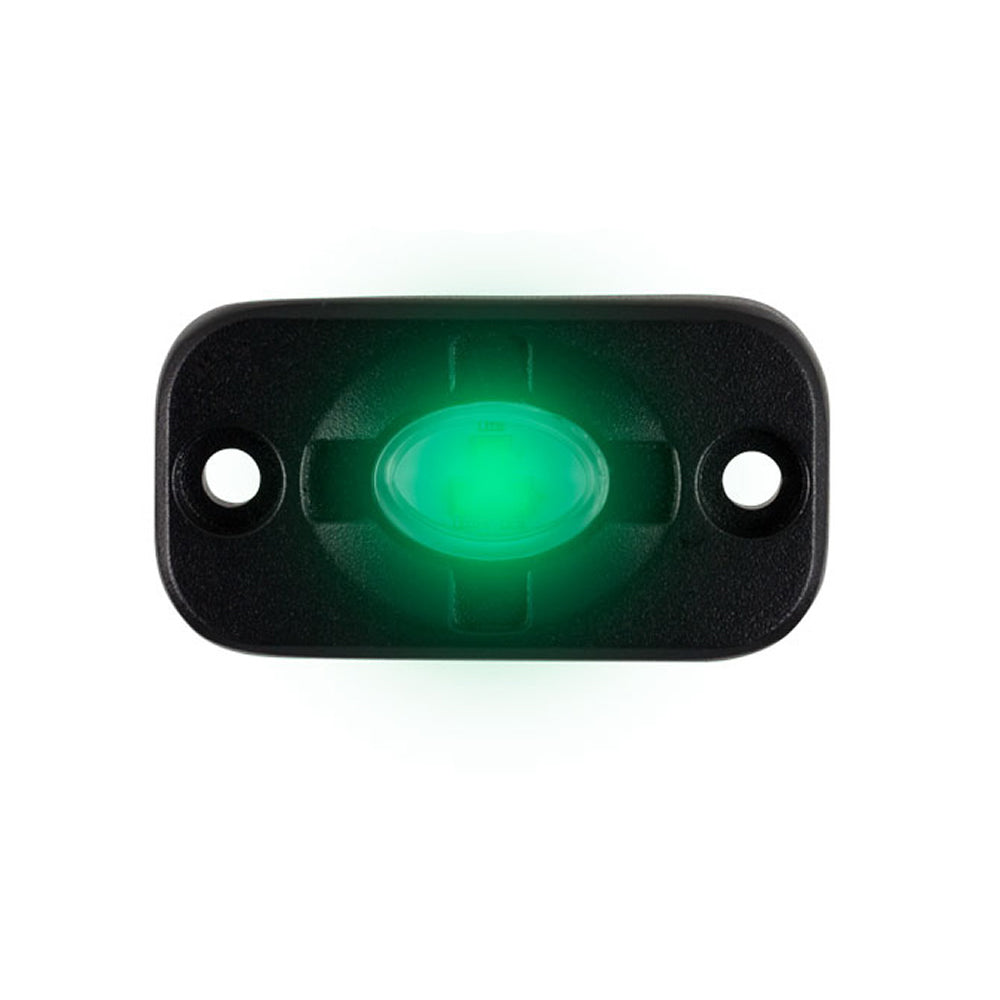 HEISE Auxiliary Accent Lighting Pod - 1.5" x 3" - Black/Green - HE-TL1G