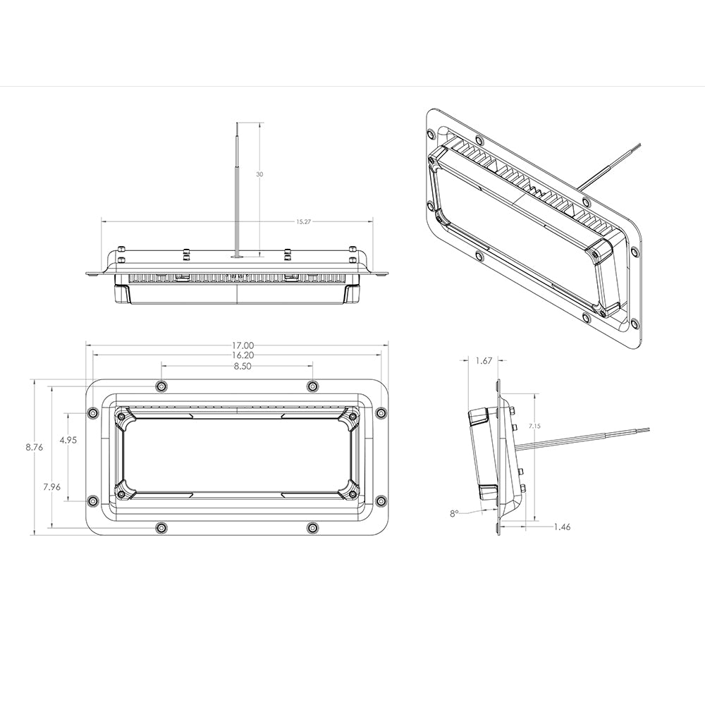 Lumitec Maxillume tr150 LED Flood Light - Recessed Mount - 101414