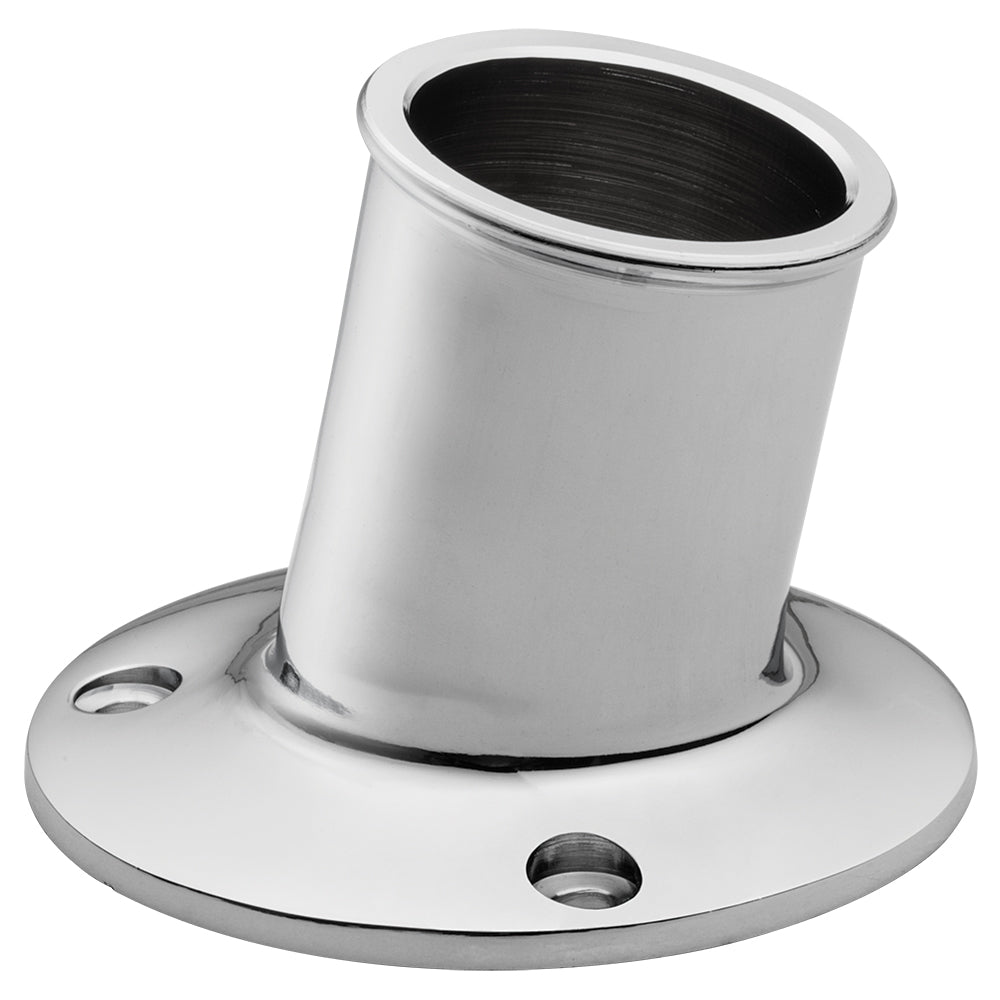 Whitecap Top-Mounted Flag Pole Socket - CP/Brass - 1-1/4