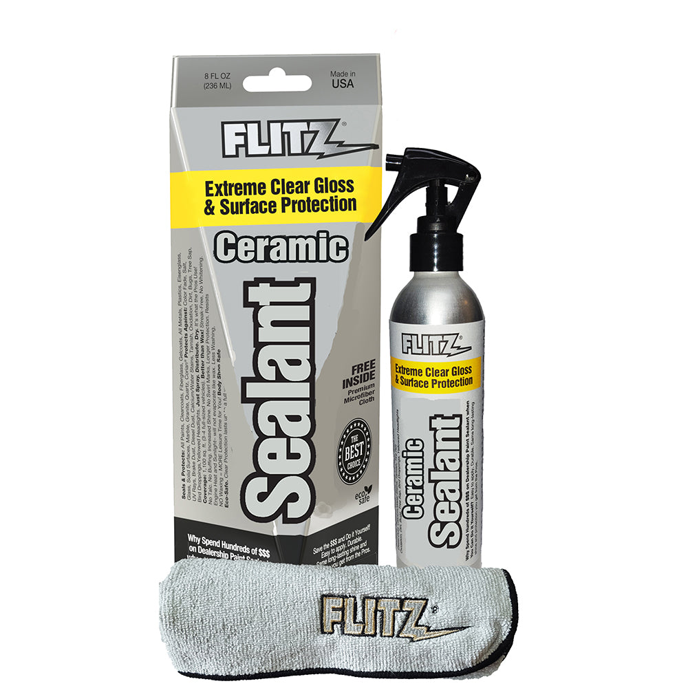Flitz Sealant Spray Bottle  with Microfiber Polishing Cloth - 236ml/8oz - CS 02908