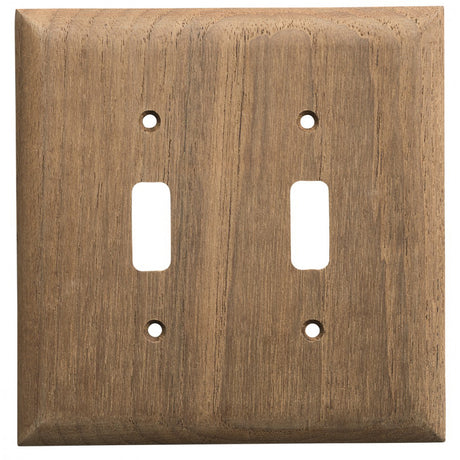 Whitecap Teak 2-Toggle Switch/Receptacle Cover Plate - 60176