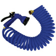 Whitecap 15' Blue Coiled Hose  with Adjustable Nozzle - P-0440B