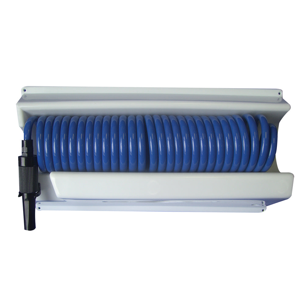 Whitecap 25' Blue Coiled Hose  with Mounting Case - P-0443