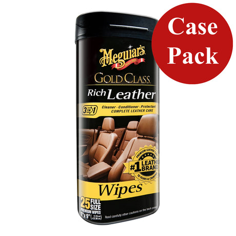 Meguiar feets Gold Class Rich Leather Cleaner & Conditioner Wipes *Case of 6* - G10900CASE