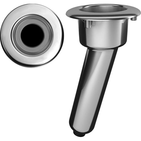 Mate Series Elite Screwless Stainless Steel 15 Degree Rod  Cup Holder - Drain - Round Top - C1015DS