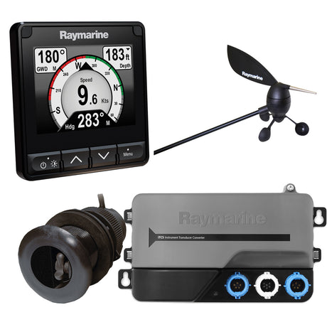 Raymarine i70s System Pack with Color Instrument  Wind, DST Transducers, iTC-5, 3M Backbone, T-Piece, Power  2 Backbone Terminators - T70216