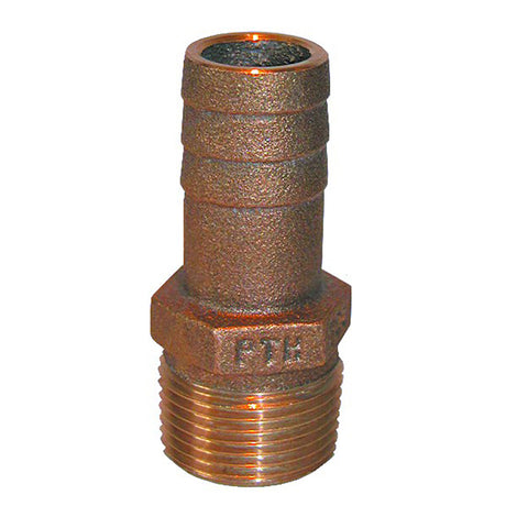 GROCO 1-1/2" NPT x 1-1/2" ID Bronze Pipe to Hose Straight Fitting - PTH-1500