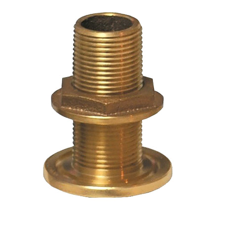 GROCO 1/2" NPS NPT Combo Bronze Thru-Hull Fitting w/Nut - TH-500-W