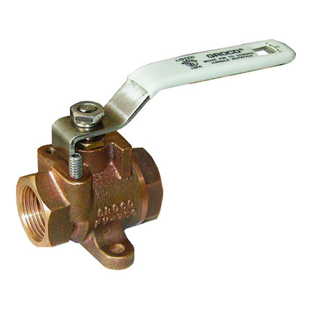 GROCO 1/4" NPT Bronze Inline Fuel Valve - FV-250